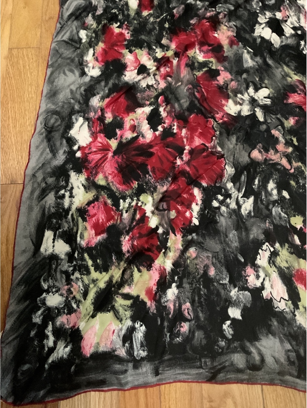 Pierre Balmain Vintage 100% Silk Floral Scarf Made in France - Picture 2 of 6